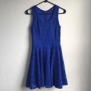 Express Cobolt Crochet Dress